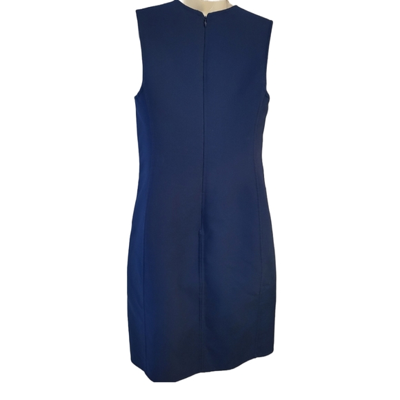Calvin Klein Collection Hi-Neck Royal Blue Midi Business Dress w/pockets in sz 8 - Picture 4 of 9